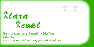 klara kempl business card